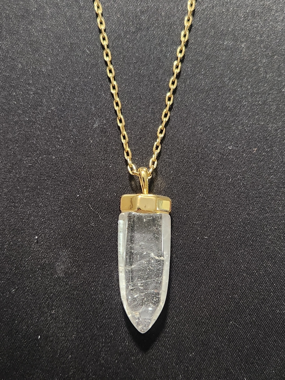 Stella & Dot Clear Quartz Crystal Point Pendant Necklace